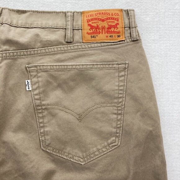 Levi's 502 Pants Mens 40x30 Regular Taper Brown Stretch Fabric Low Rise Chino‎ - Picture 12 of 13